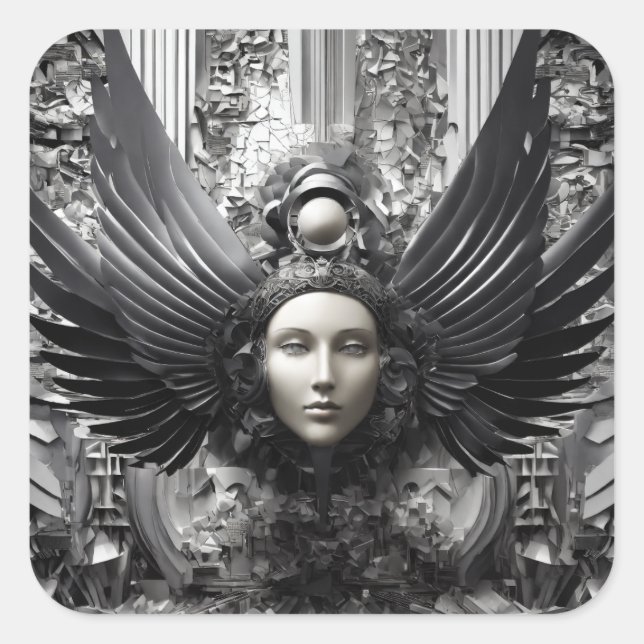 Geradeaussicht Quadratischer Aufkleber (Vorderseite)