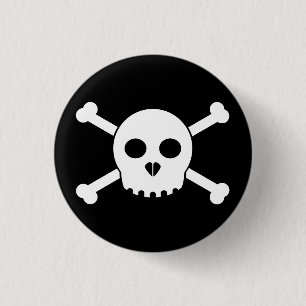 Geraden weißen Deths Hauptknopf Button
