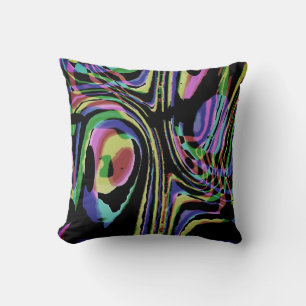 Geradene Regenbogenfarben wirbeln Labyrinth-Design Kissen