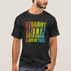 Gerader Ausgang Sechste Klasse 2023 Gefärbte Krawa T-Shirt