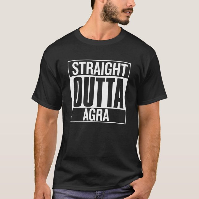 Gerader Outta Agra Proud City Clothing T-Shirt (Vorderseite)