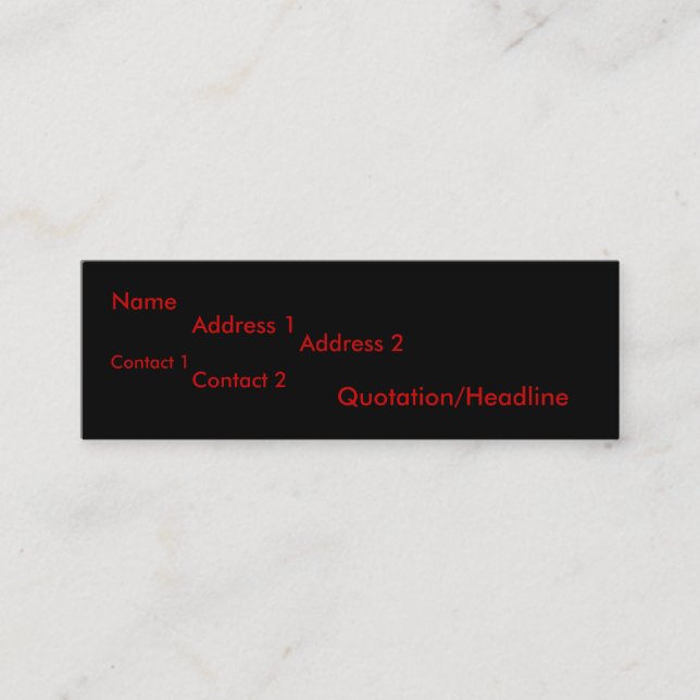 Gerader Rand Mini Visitenkarte (Vorderseite)