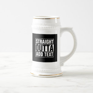 GERADES OUTTA - addieren Sie, Ihren Text Bierglas