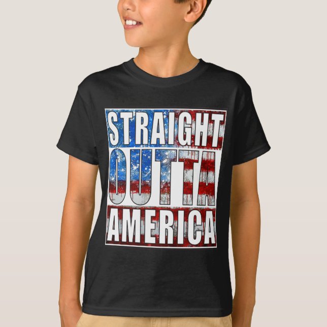Gerades Outta Amerika T-Shirt (Vorderseite)