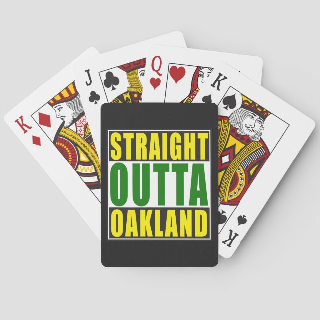 Gerades Outta Oakland Grün Spielkarten (Rückseite)