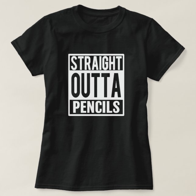 Gerades Outta zeichnet lustiges T-Shirt (Design vorne)