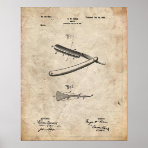 Gerades Rasiermesser-Patent-Plakat Poster