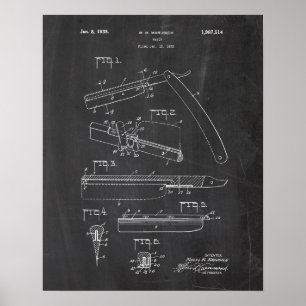 Gerades Rasiermesser-Patent Poster