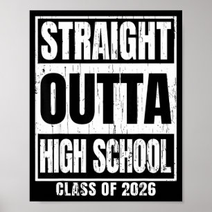 Geradewegs aus der High School Klasse 2026 Abschlu Poster
