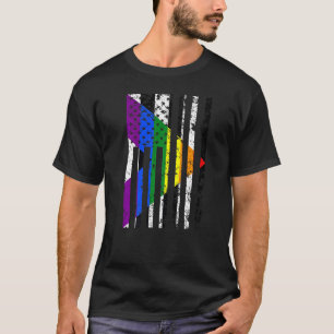 Geradliniger Flag für Alleinstehende USsa-Flagge T-Shirt