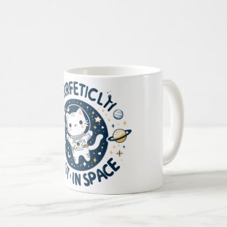 Geradlos im Weltraum verloren Niedliche Astronaute Kaffeetasse