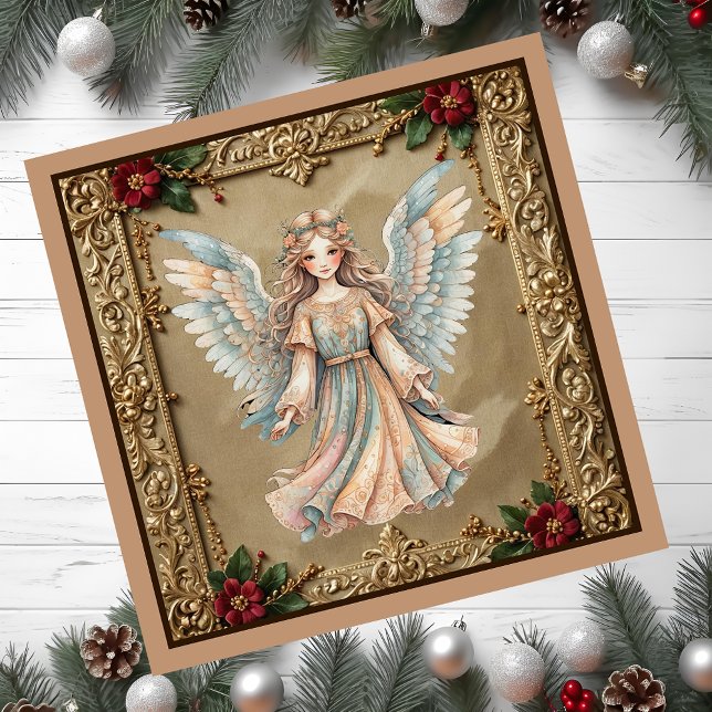 Gerahmt Angel Christmas Magnetkarte (Christmas angel)