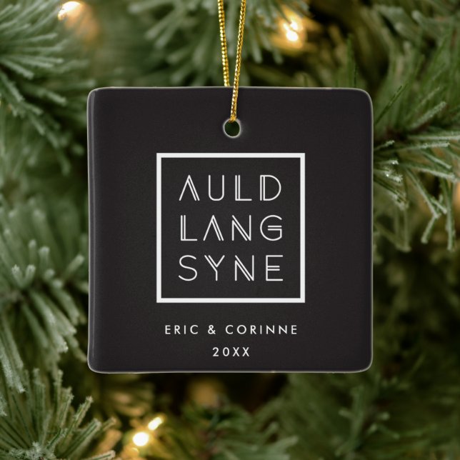 Gerahmt Auld Lang Syne Holiday Ornament - Weiß (Baum)