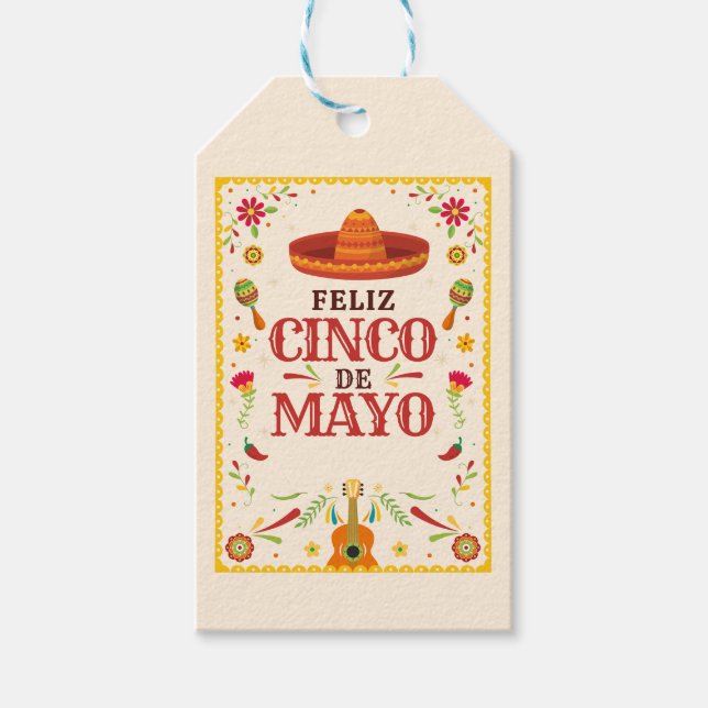 Gerahmt Cinco de Mayo Mexican Geschenkanhänger (Vorderseite)