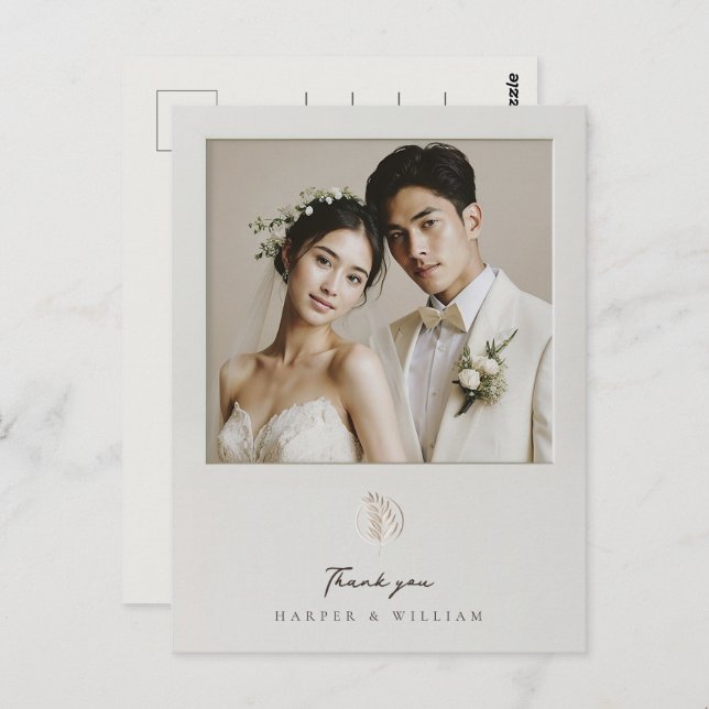 Gerahmt danke Ihnen Foto Hochzeit Postkarte (Vorne/Hinten)