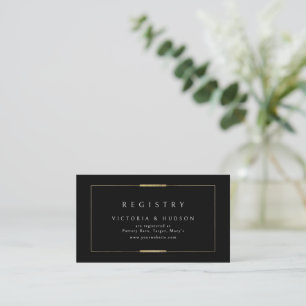 Gerahmt Elegance Black Simple Bridal Registrierung Platzkarte