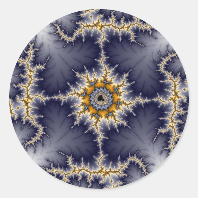 Gerahmt - Fraktal-Aufkleber Runder Aufkleber (Vorderseite)