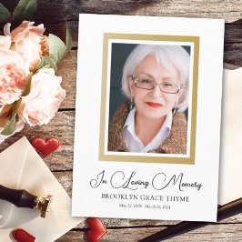 Gerahmt in Imitate Gold Foto Memorial Program Programm