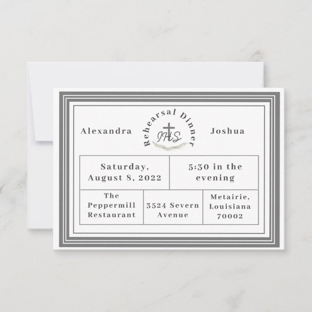 Gerahmt-katholische Bibel-Verse-Probe Abendessen Einladung (Vorderseite)