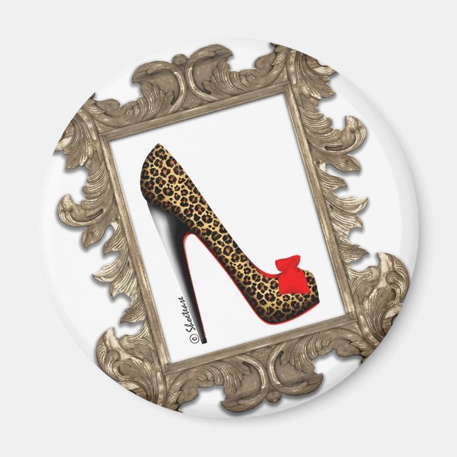 Gerahmt Leopard Stiletto Pump Magnet (Vorne)