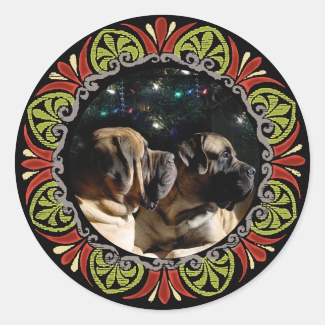 Gerahmt Mastiff Pair Sticker (Vorderseite)