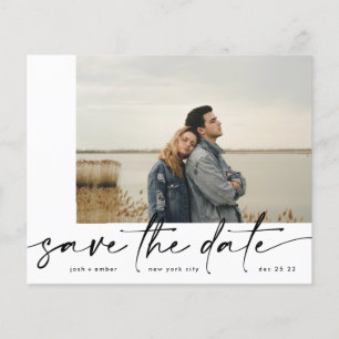 Gerahmt   Moderne Budget Foto Onyx Save-the-Date-K Flyer