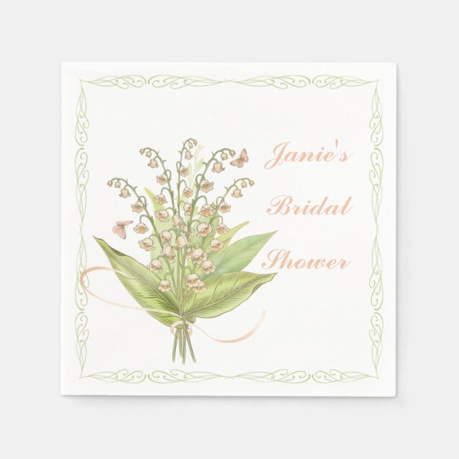 Gerahmt Pink Blume Bouquet Paper Napkin Serviette (Vorderseite)