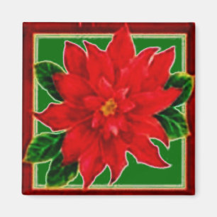 Gerahmt Poinsettia Magnet