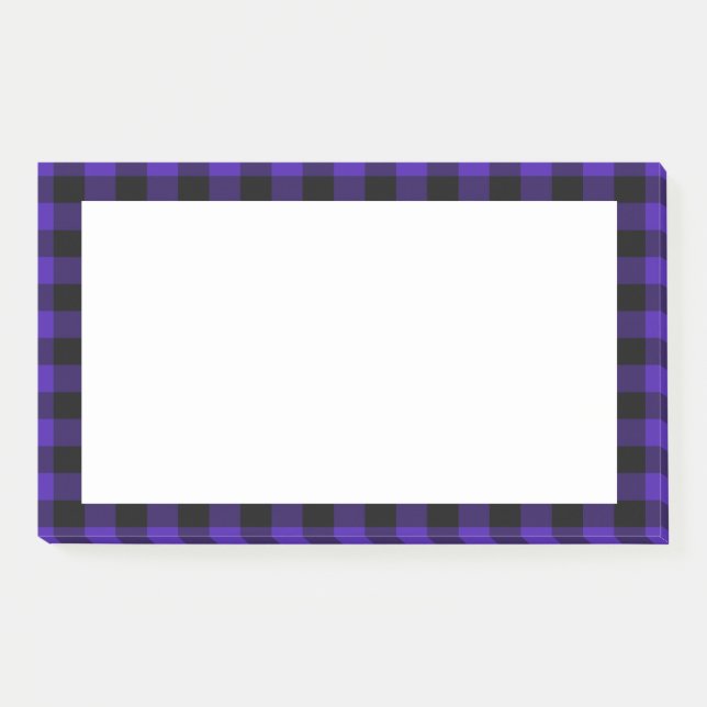 Gerahmt Post it notes Schwarz/Blau-Karo Post-it Klebezettel (Vorderseite)