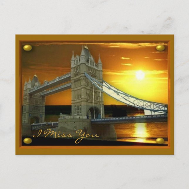 Gerahmt Tower Bridge Sunshine Postkarte (Vorderseite)