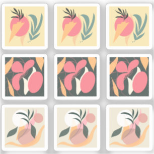 Gerahmt Zeichnend abstrakte Pflanze Aufkleber