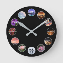 Gerahmte 12-Foto-Uhr in benutzerdefinierten Weiß