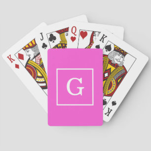 Gerahmte Anfängermonogramm, rosa, weiß Spielkarten