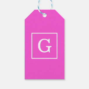 Gerahmte Anfängermonogramm, rosafarben Geschenkanhänger