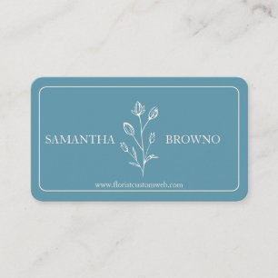 Gerahmte Blume in Blue Beige Visitenkarte