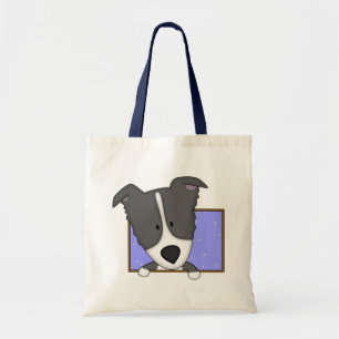 Gerahmte Cartoon-Grenzcollie-Taschen-Tasche Tragetasche