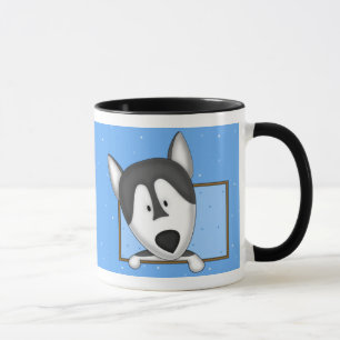 Gerahmte Cartoonalaskischer Malamute-Tasse Tasse