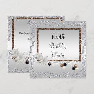 Gerahmte Elegance 100. Geburtstag Einladung