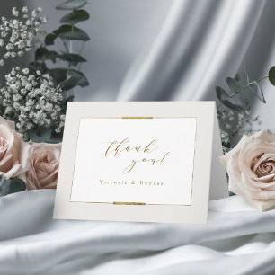Gerahmte Eleganz Einfache Moderne Hochzeit Dankeskarte
