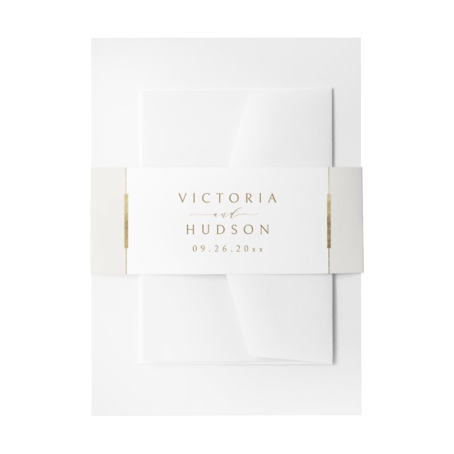 Gerahmte Eleganz Einfache Moderne Hochzeit Einladungsbanderole (Vorderseite Beispiel)