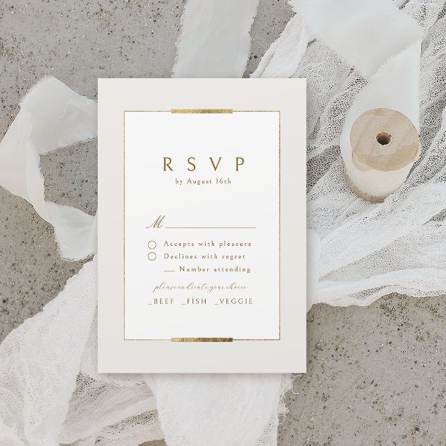 Gerahmte Eleganz Einfache Moderne Hochzeit RSVP Karte (Framed Elegance Simple Modern Classy Wedding RSVP Card)