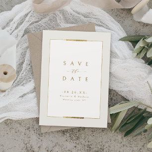 Gerahmte Eleganz Einfache Moderne Hochzeit Save The Date