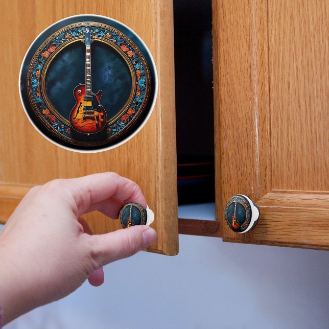 Gerahmte Elektrogitarre Keramikknauf (Von Creator hochgeladen)