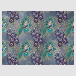 Gerahmte Friedhöfe und violette Blumen - Deko Seidenpapier