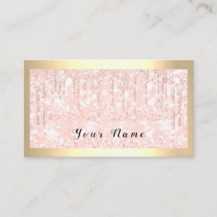 Gerahmte Glitzer-Tropfen-Make-upkünstler-Rose Visitenkarte