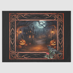 Gerahmte Gruselige Halloween-Decoupage Seidenpapier