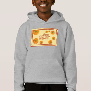 Gerahmte Grußkarte Happy Halloween Typografie Hoodie