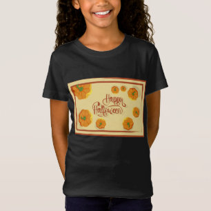 Gerahmte Grußkarte Happy Halloween Typografie T- T-Shirt