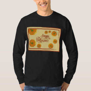 Gerahmte Grußkarte Happy Halloween Typografie T- T-Shirt