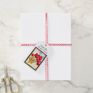Gerahmte Himbeeren und Mandeln Geschenkanhänger